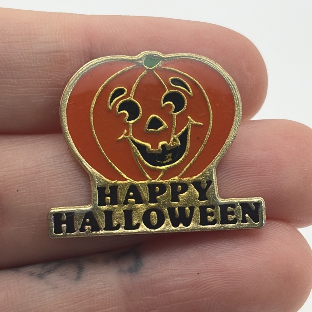 Happy Halloween Jack O Lantern Pumpkin Cute Lapel Hat Pin